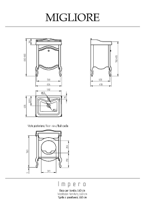 Тумба под раковину Migliore Impero 60 30873 цвет Орех