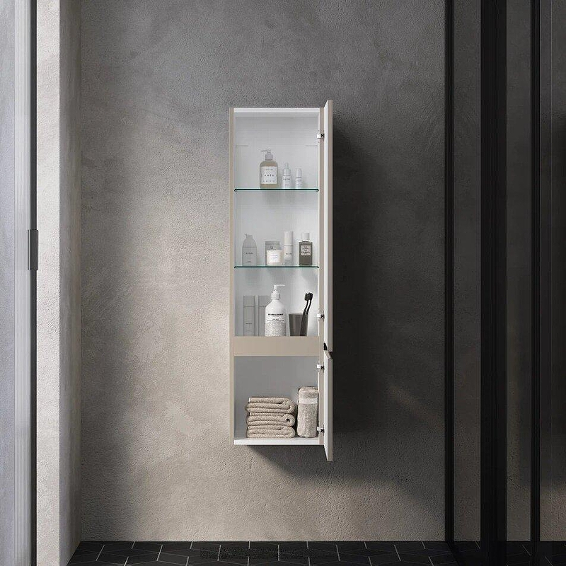 Шкаф пенал AQUAme S1 33 AQM9001BG подвесной цвет Бежевый, купить, цена, заказать, магазин, доставка, скидка, промокод, купить, цена, заказать, магазин, доставка, скидка, промокод