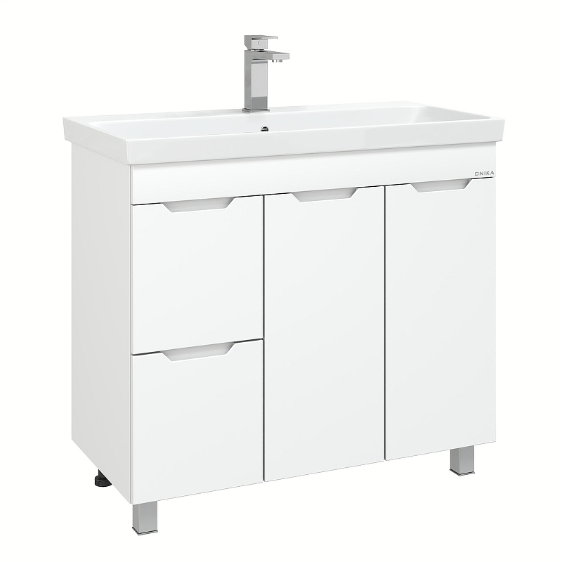 Тумба под раковину Onika Айленд 90 109030 с бельевой корзиной цвет Белый, купить, цена, заказать, магазин, доставка, скидка, промокод, купить, цена, заказать, магазин, доставка, скидка, промокод