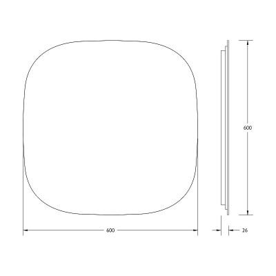 Зеркало Defesto Opti 60х60 DF 2859 с подсветкой 15W-3000K/Без выключателя/Теплый белый свет