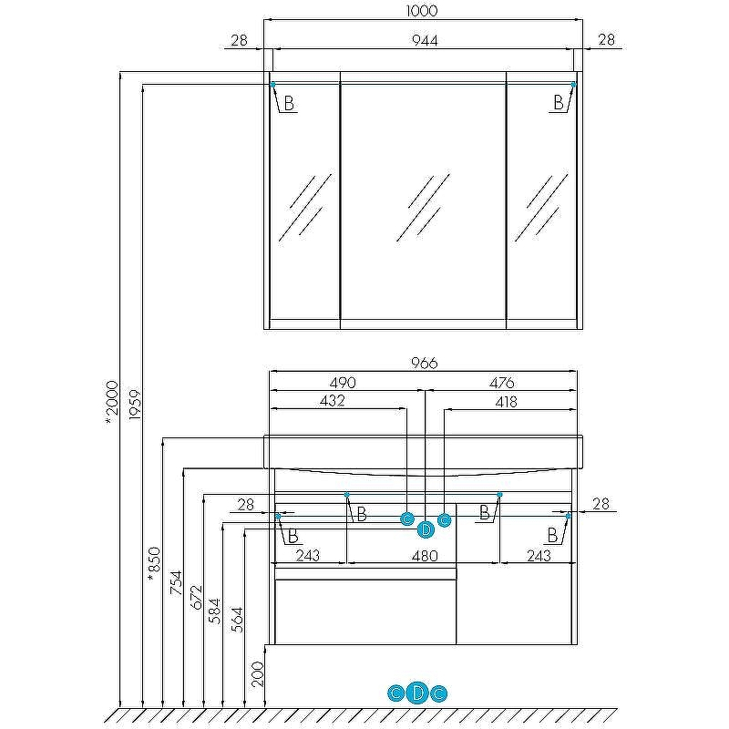 Тумба под раковину Aquaton Нортон 100 1A249001NT010 подвесная Белая глянцевая, купить, цена, заказать, магазин, доставка, скидка, промокод, купить, цена, заказать, магазин, доставка, скидка, промокод