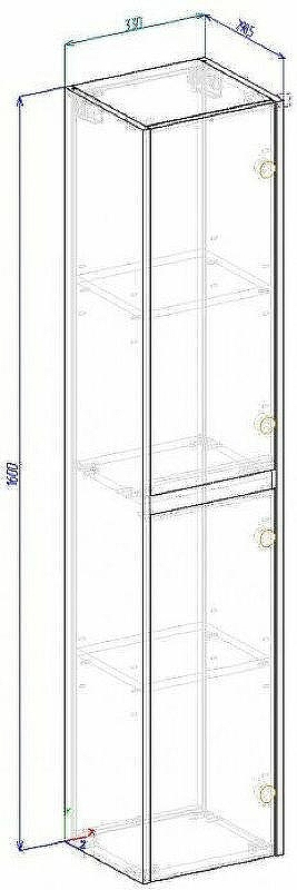 Шкаф пенал BelBagno Kraft 33 L KRAFT-1600-2A-SC-RT-L подвесной Rovere Tabacco, купить, цена, заказать, магазин, доставка, скидка, промокод, купить, цена, заказать, магазин, доставка, скидка, промокод