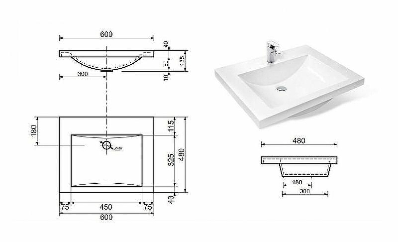 Тумба с раковиной Эстет Monaco 60 ФР-00002264 Белая, купить, цена, заказать, магазин, доставка, скидка, промокод, купить, цена, заказать, магазин, доставка, скидка, промокод