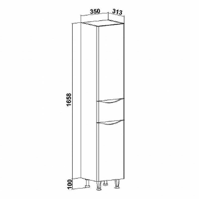 Шкаф пенал Runo Афина 35 R 00-00001173 Белый