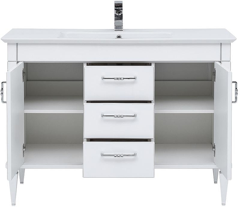 Тумба с раковиной Aquanet Селена 120 233696 Белая Патина серебро, купить, цена, заказать, магазин, доставка, скидка, промокод, купить, цена, заказать, магазин, доставка, скидка, промокод