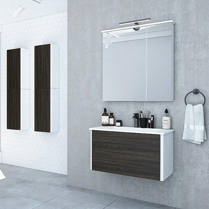 Зеркальный шкаф Aquaton Брук 80 1A200602BC010 с подсветкой Белый, купить, цена, заказать, магазин, доставка, скидка, промокод, купить, цена, заказать, магазин, доставка, скидка, промокод