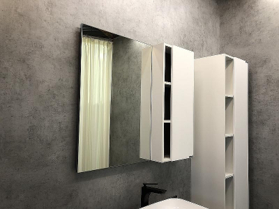 Зеркало со шкафом Comforty Милан 90 00004137130 Белый глянец