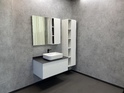 Зеркало со шкафом Comforty Милан 90 00004137130 Белый глянец