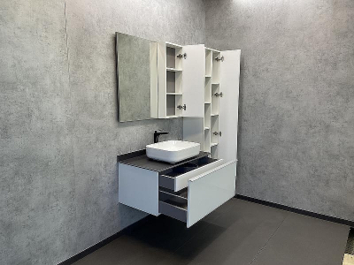 Зеркало со шкафом Comforty Милан 90 00004137130 Белый глянец