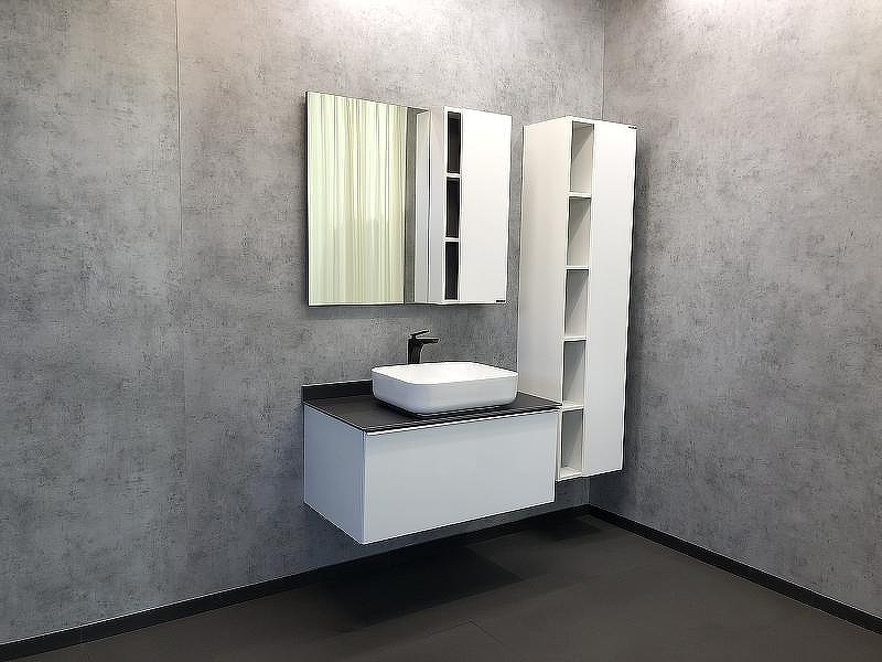 Зеркало со шкафом Comforty Милан 90 00004137130 Белый глянец, купить, цена, заказать, магазин, доставка, скидка, промокод, купить, цена, заказать, магазин, доставка, скидка, промокод