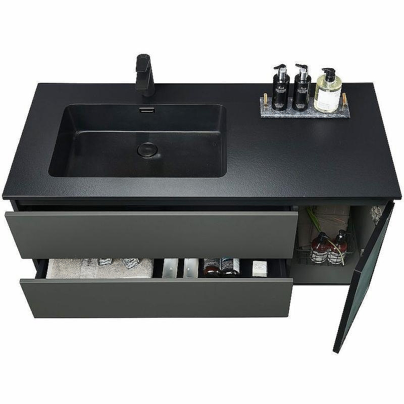 Тумба с раковиной Orans BC-2055-1200L 120 2055120L подвесная Темно-серая, купить, цена, заказать, магазин, доставка, скидка, промокод, купить, цена, заказать, магазин, доставка, скидка, промокод