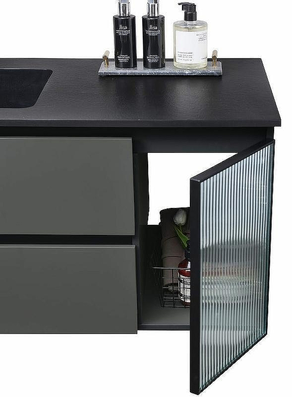 Тумба с раковиной Orans BC-2055-1200L 120 2055120L подвесная Темно-серая, купить, цена, заказать, магазин, доставка, скидка, промокод, купить, цена, заказать, магазин, доставка, скидка, промокод