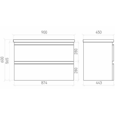 Тумба под раковину Laparet Electra 90 LE-WCAB-90-01 подвесная Белая глянцевая