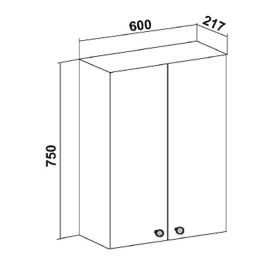 Подвесной шкаф Runo Кредо 60 00000000062 Белый