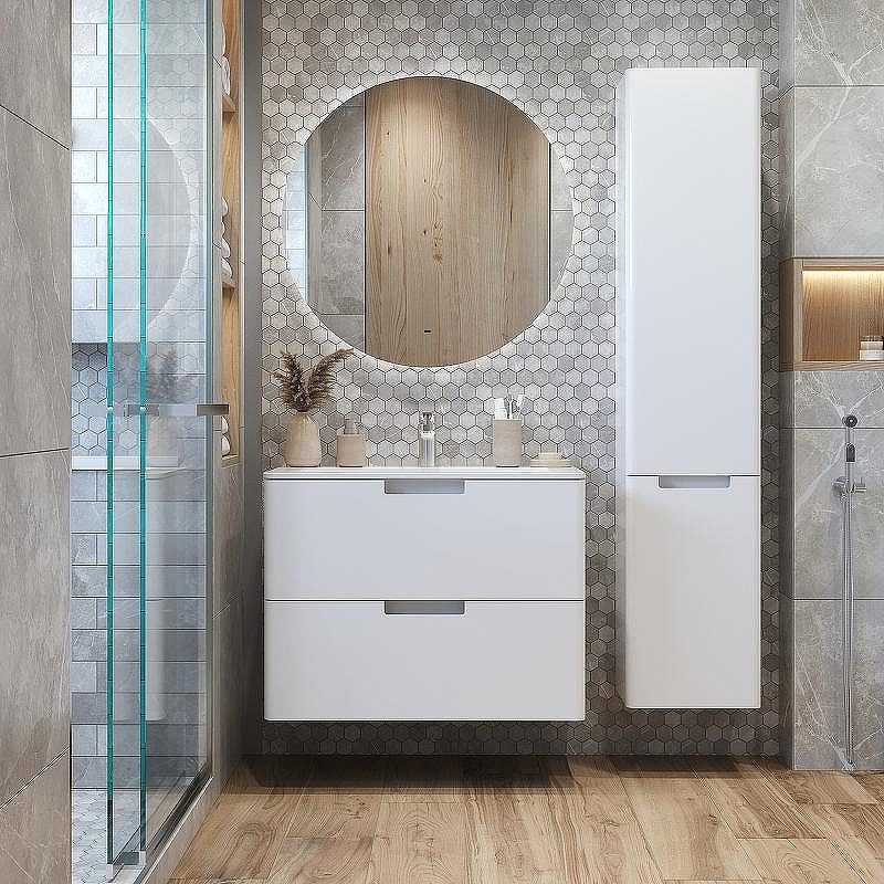 Тумба с раковиной Creto Bravo 100 22-BrW100 подвесная Белая глянцевая, купить, цена, заказать, магазин, доставка, скидка, промокод, купить, цена, заказать, магазин, доставка, скидка, промокод