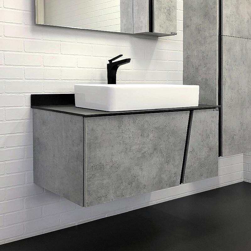 Тумба с раковиной Comforty Эдинбург 90 00004149881 подвесная Бетон светлый, купить, цена, заказать, магазин, доставка, скидка, промокод, купить, цена, заказать, магазин, доставка, скидка, промокод