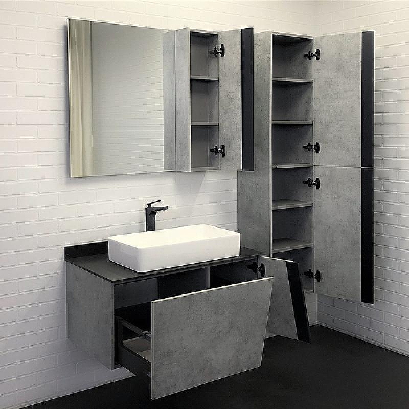 Тумба с раковиной Comforty Эдинбург 90 00004149881 подвесная Бетон светлый, купить, цена, заказать, магазин, доставка, скидка, промокод, купить, цена, заказать, магазин, доставка, скидка, промокод