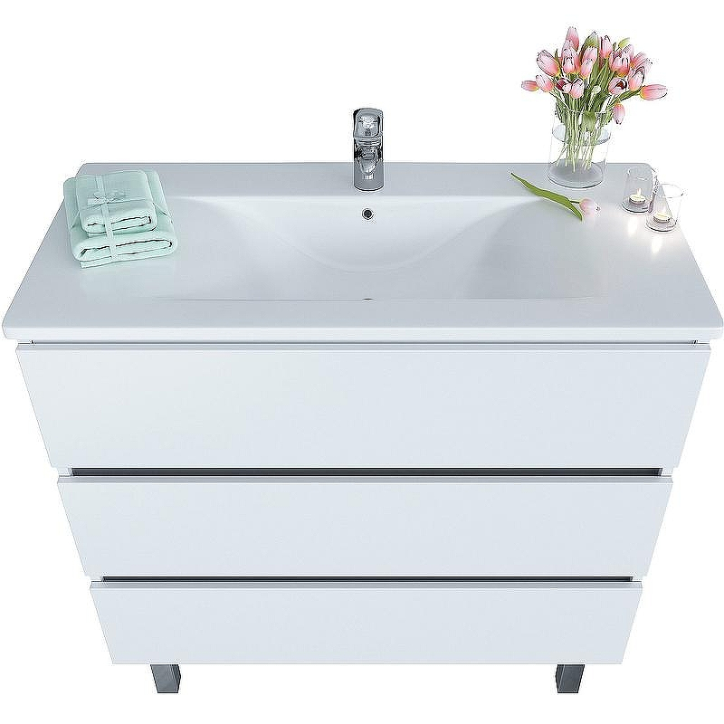 Тумба с раковиной SanVit Кубэ-3 80 kkube3080w Белая глянцевая, купить, цена, заказать, магазин, доставка, скидка, промокод, купить, цена, заказать, магазин, доставка, скидка, промокод