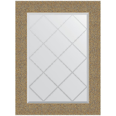 Зеркало Evoform Exclusive-G 89х66 BY 4108 с гравировкой в багетной раме - Чеканка золотая 90