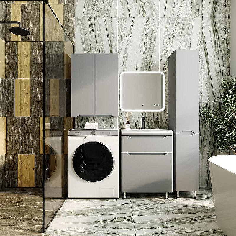 Тумба под раковину Style Line Марелла 60 Люкс Plus СС-00002397 Серый матовый антискрейтч, купить, цена, заказать, магазин, доставка, скидка, промокод, купить, цена, заказать, магазин, доставка, скидка, промокод