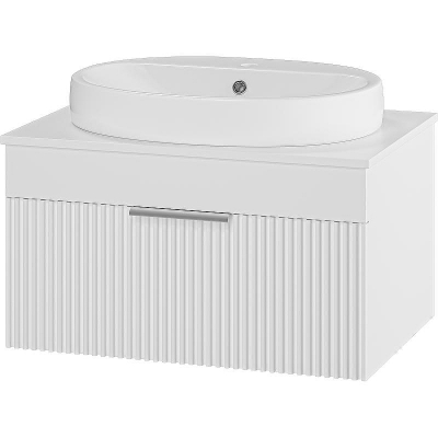 Тумба с раковиной Brevita Enfida 70 УТ000014764 подвесная Белая матовая