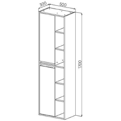 Шкаф пенал VIANT Люксембург 50 VLUX500D-PENP подвесной Кейптаун