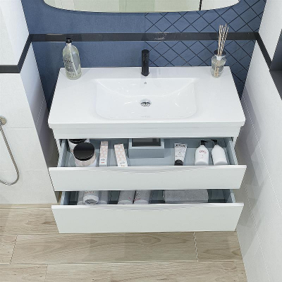 Тумба под раковину Caprigo Lento 100 36214-SF027 подвесная Белая матовая