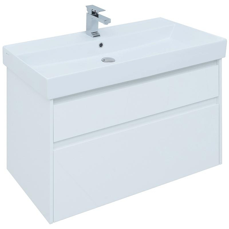 Тумба под раковину Aquanet Nova Lite 100 242581 подвесная Белая, купить, цена, заказать, магазин, доставка, скидка, промокод, купить, цена, заказать, магазин, доставка, скидка, промокод