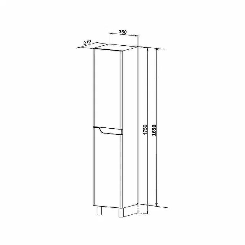 Шкаф пенал Orange Milano PM35-05KU Белый, купить, цена, заказать, магазин, доставка, скидка, промокод, купить, цена, заказать, магазин, доставка, скидка, промокод