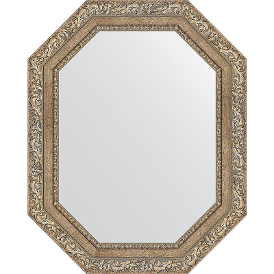 Зеркало Evoform Octagon 60x75 BY 7150 в багетной раме - Виньетка античное серебро 85