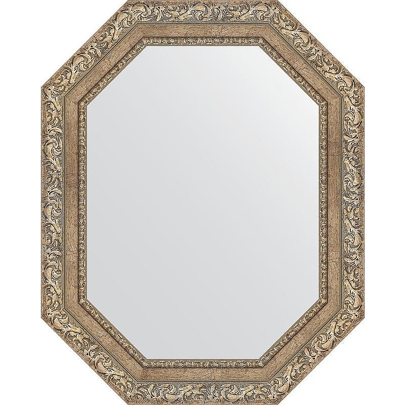 Зеркало Evoform Octagon 60x75 BY 7150 в багетной раме - Виньетка античное серебро 85, купить, цена, заказать, магазин, доставка, скидка, промокод, купить, цена, заказать, магазин, доставка, скидка, промокод