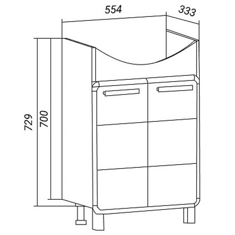 Тумба под раковину Runo Эрика 60 00-00004147 Белая, купить, цена, заказать, магазин, доставка, скидка, промокод, купить, цена, заказать, магазин, доставка, скидка, промокод