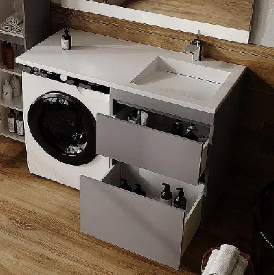 Тумба под раковину Style Line Даллас Леон 120 Люкс Plus СС-00002450 Серая