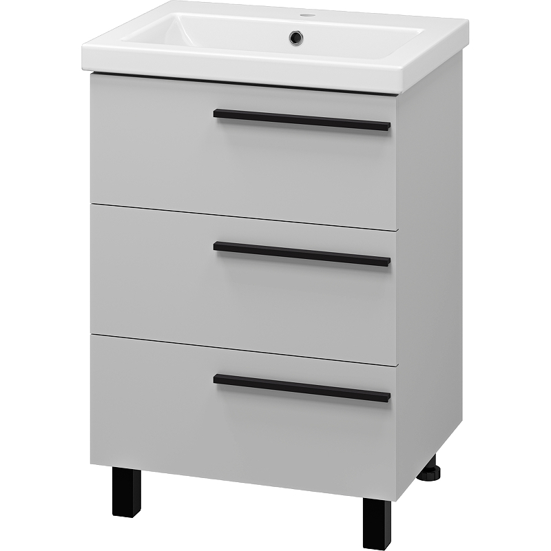 Тумба с раковиной Misty Ненси 60 УТ000015707 Серая матовая, купить, цена, заказать, магазин, доставка, скидка, промокод, купить, цена, заказать, магазин, доставка, скидка, промокод