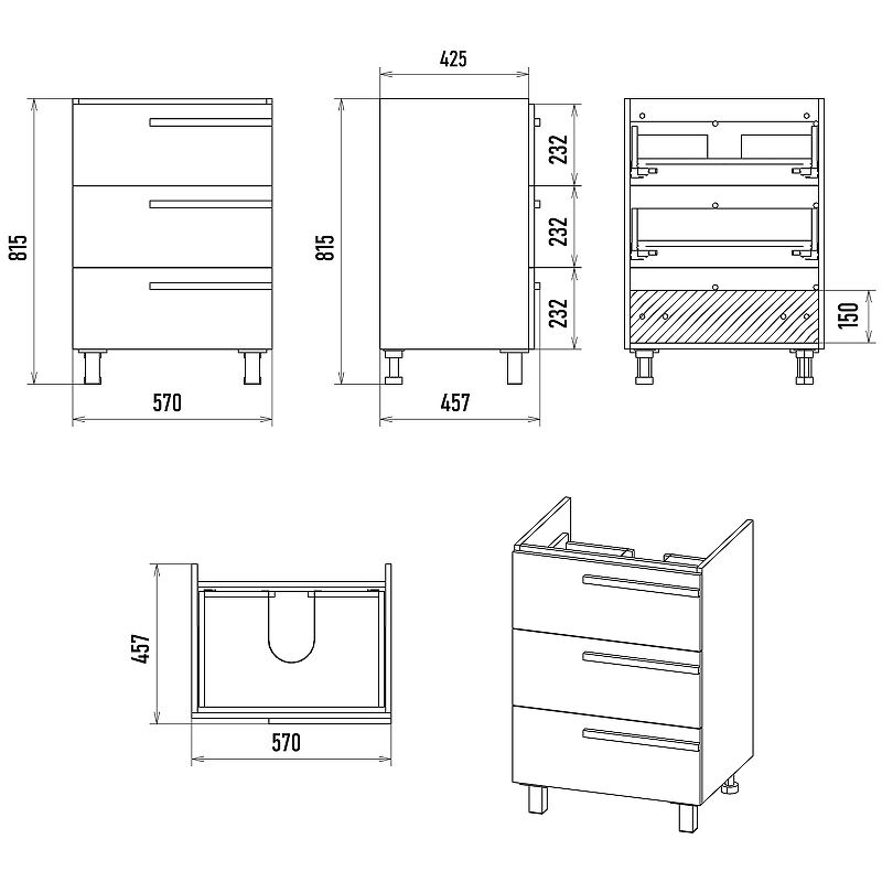 Тумба с раковиной Misty Ненси 60 УТ000015707 Серая матовая, купить, цена, заказать, магазин, доставка, скидка, промокод, купить, цена, заказать, магазин, доставка, скидка, промокод