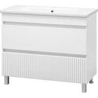 Тумба с раковиной Misty Мира 100 УТ000022791 Белая матовая, купить, цена, заказать, магазин, доставка, скидка, промокод, купить, цена, заказать, магазин, доставка, скидка, промокод