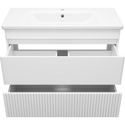 Тумба с раковиной Misty Мира 100 УТ000022791 Белая матовая