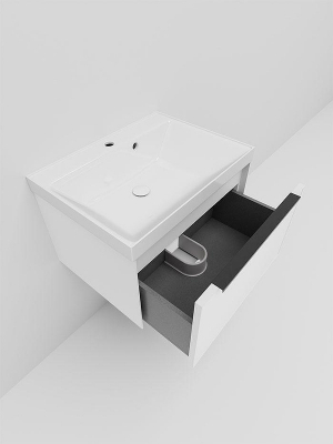 Тумба под раковину La Fenice Simpla 60 FNC-01-SIM-B-60 подвесная Белая матовая