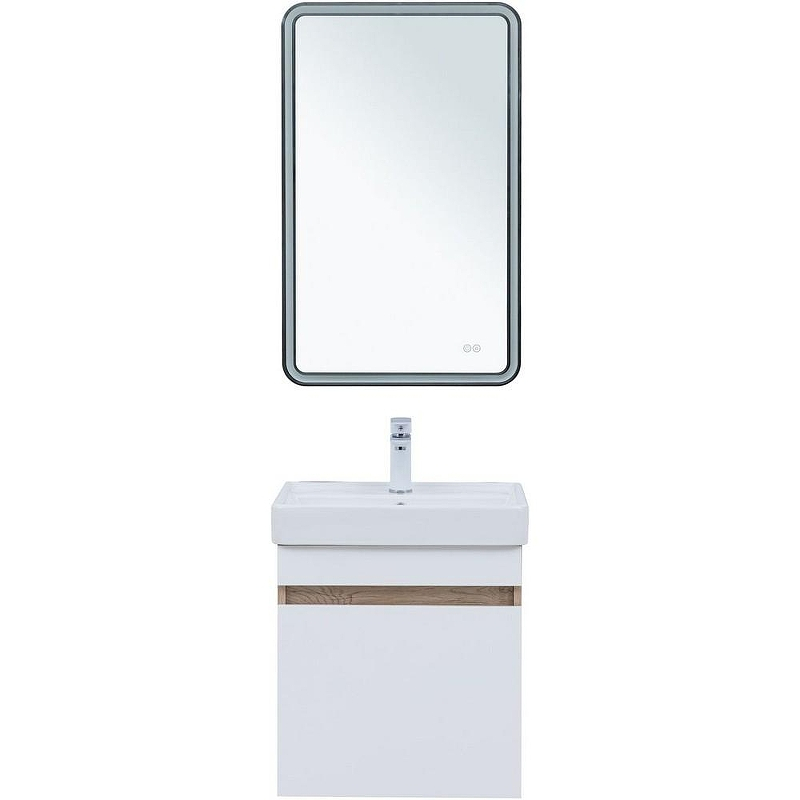 Тумба под раковину Aquanet Оптима 50 344798 подвесная Дуб светлый Белый сатин, купить, цена, заказать, магазин, доставка, скидка, промокод, купить, цена, заказать, магазин, доставка, скидка, промокод