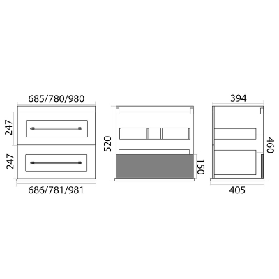Тумба с раковиной Misty Марта 60 УТ000013427 подвесная Белая