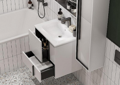 Тумба под раковину Aquaton Ривьера 60 1A238801RVX20 подвесная Белая матовая