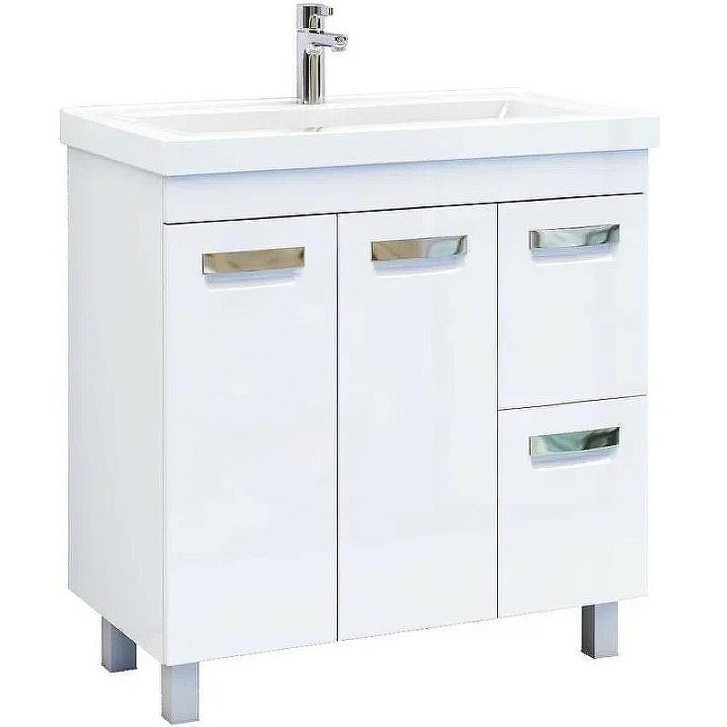 Тумба под раковину Vigo Plaza 80 tn.PLA.MIR.80.2D.2Y Белая, купить, цена, заказать, магазин, доставка, скидка, промокод, купить, цена, заказать, магазин, доставка, скидка, промокод