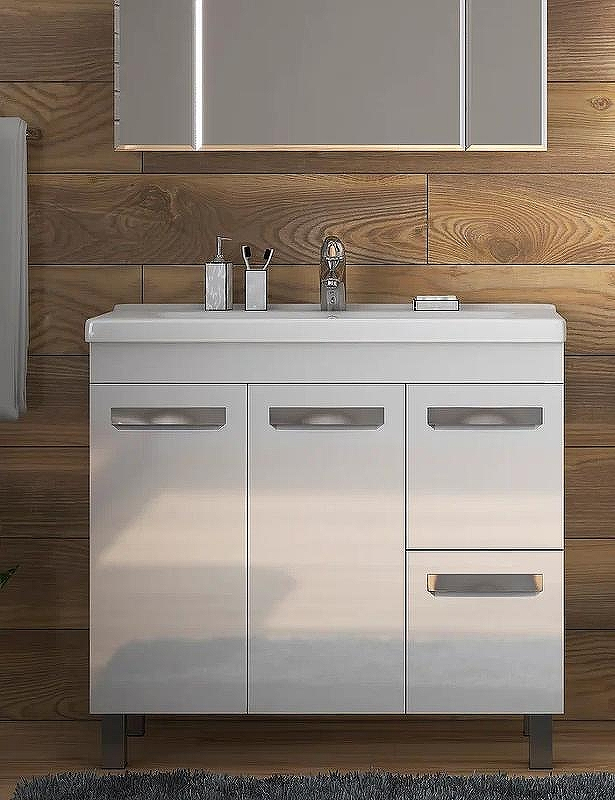 Тумба под раковину Vigo Plaza 80 tn.PLA.MIR.80.2D.2Y Белая, купить, цена, заказать, магазин, доставка, скидка, промокод, купить, цена, заказать, магазин, доставка, скидка, промокод