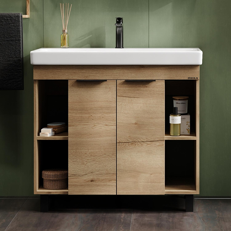 Тумба под раковину Onika Легран 90 109031 цвет Дуб галифакс, купить, цена, заказать, магазин, доставка, скидка, промокод, купить, цена, заказать, магазин, доставка, скидка, промокод