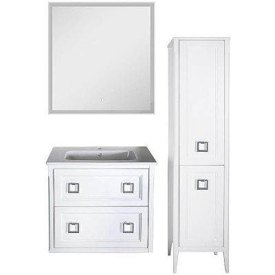 Тумба под раковину ASB-Woodline Рома 80П 10856 подвесная Белая