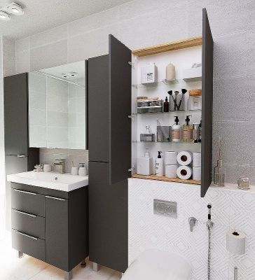 Подвесной шкаф 1MarKa Gaula 60П У92551 Графит матовый