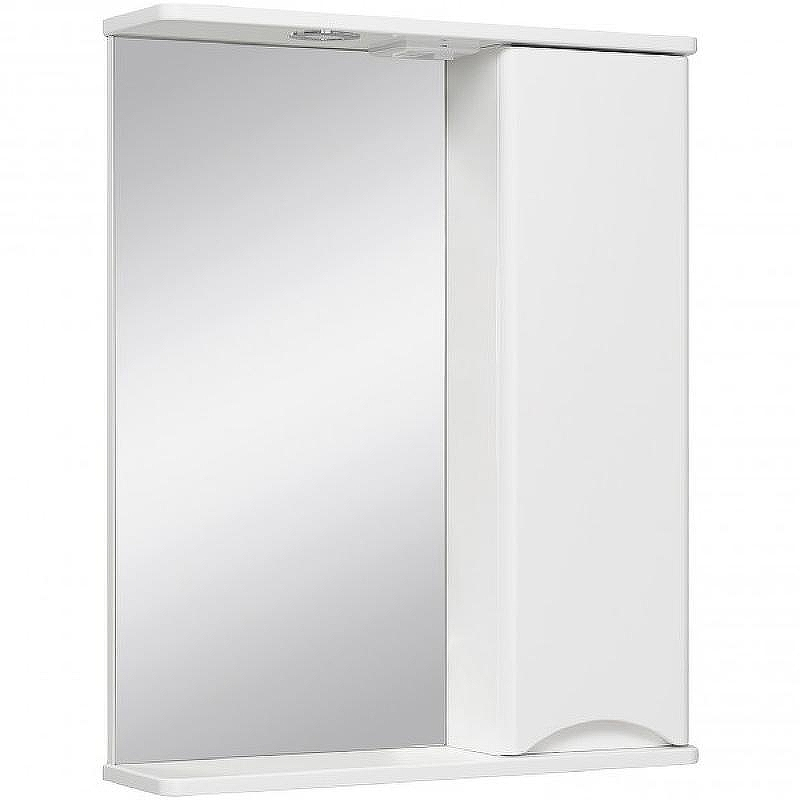 Зеркало со шкафом Runo Афина 60 R 00-00001171 с подсветкой Белое, купить, цена, заказать, магазин, доставка, скидка, промокод, купить, цена, заказать, магазин, доставка, скидка, промокод