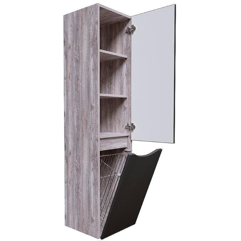 Шкаф пенал Grossman Талис 35 303507 подвесной с бельевой корзиной Бетон пайн Серый, купить, цена, заказать, магазин, доставка, скидка, промокод, купить, цена, заказать, магазин, доставка, скидка, промокод