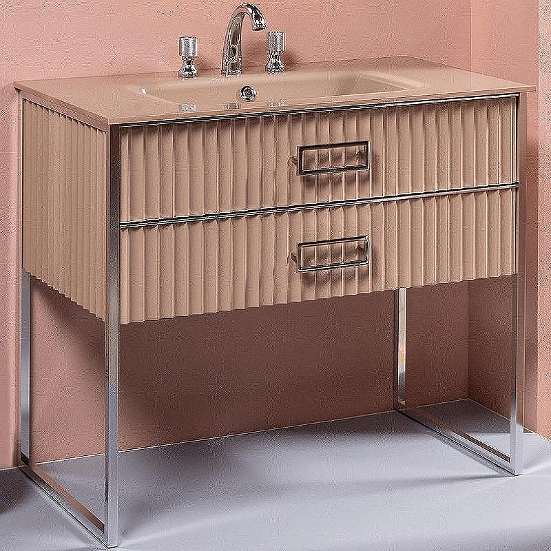 Тумба под раковину Boheme Armadi Art Monaco 100 866-100-CPCR Капучино глянец Хром, купить, цена, заказать, магазин, доставка, скидка, промокод, купить, цена, заказать, магазин, доставка, скидка, промокод