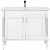 Тумба с раковиной Aquanet Селена 105 233695 Белая Патина серебро, купить, цена, заказать, магазин, доставка, скидка, промокод, купить, цена, заказать, магазин, доставка, скидка, промокод